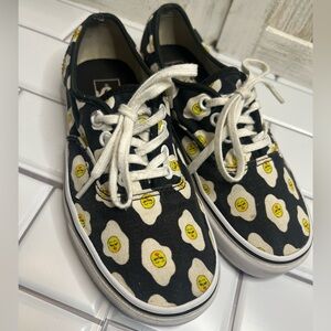 Vans Kendra Dandy Black and White Egg Print Shoes